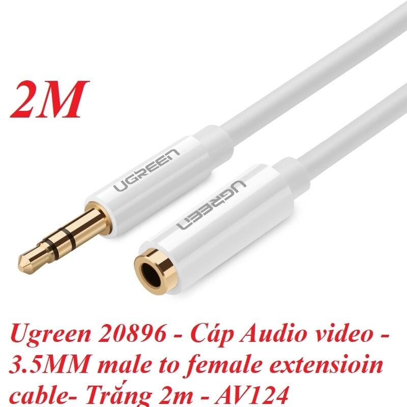 Ugreen UG20896AV124TK 2M màu Trắng Cáp âm thanh 3.5mm nối dài - HÀNG CHÍNH HÃNG