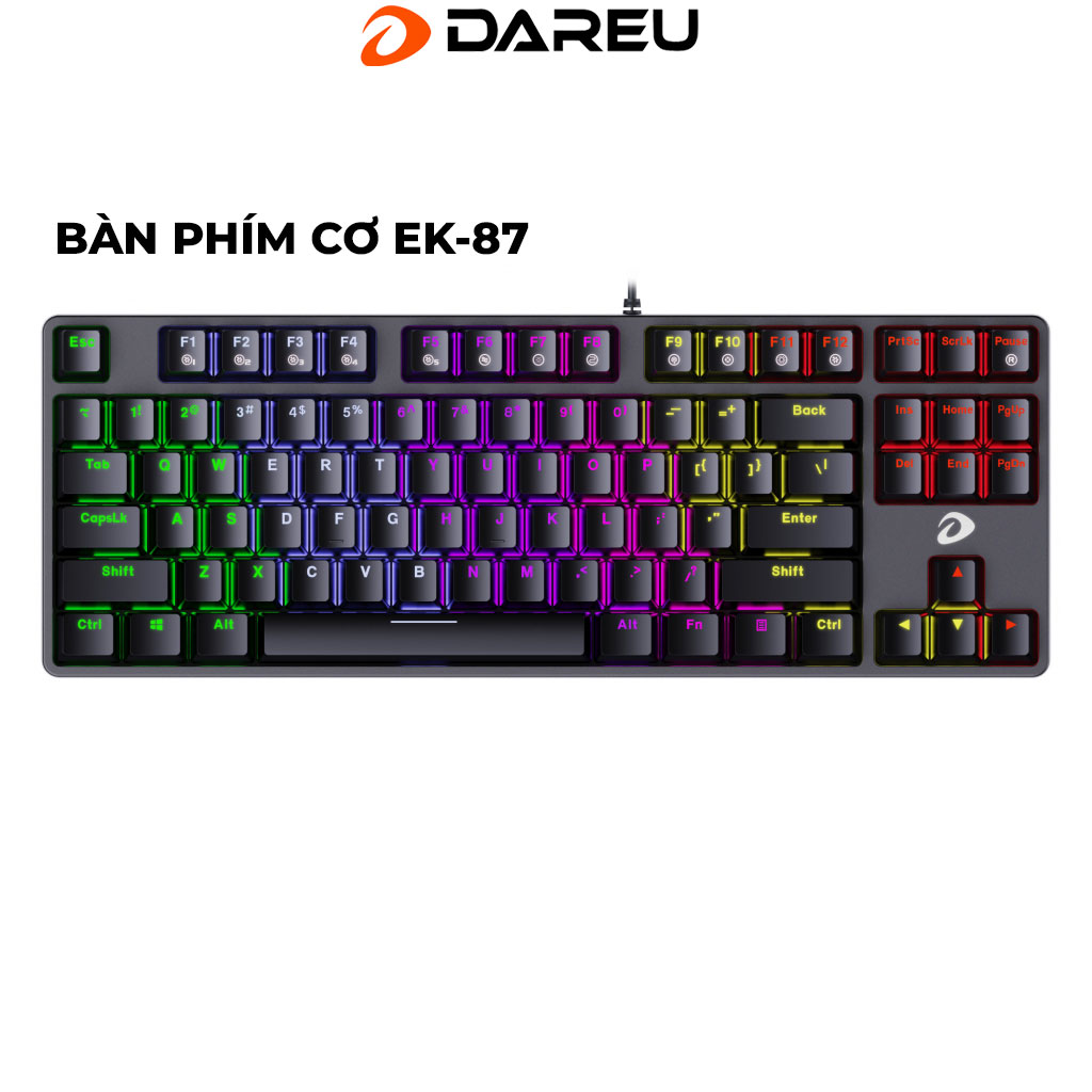 Bàn phím cơ DAREU EK87 PINK / WHITE / BLACK Gaming - Hàng Chính Hãng