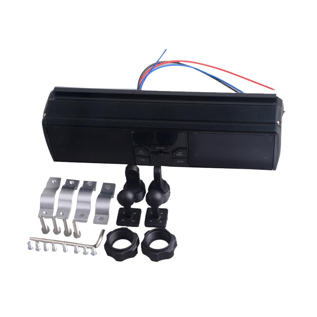 Waterproof Bluetooth Wireless Motorcycle Stereo Speakers Handlebar Mount MP3 Music Player Audio Amplifier System Scooter Bike ATV UTV