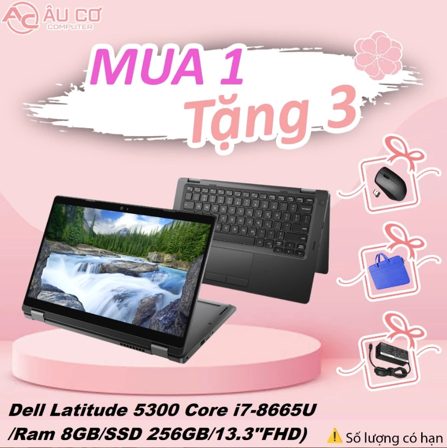 Dell Latitude 5300 2in1 Core i7-8665U/Ram 8GB/SSD 256GB/13.3&quot;FHD cảm ứng - Hàng Chính Hãng