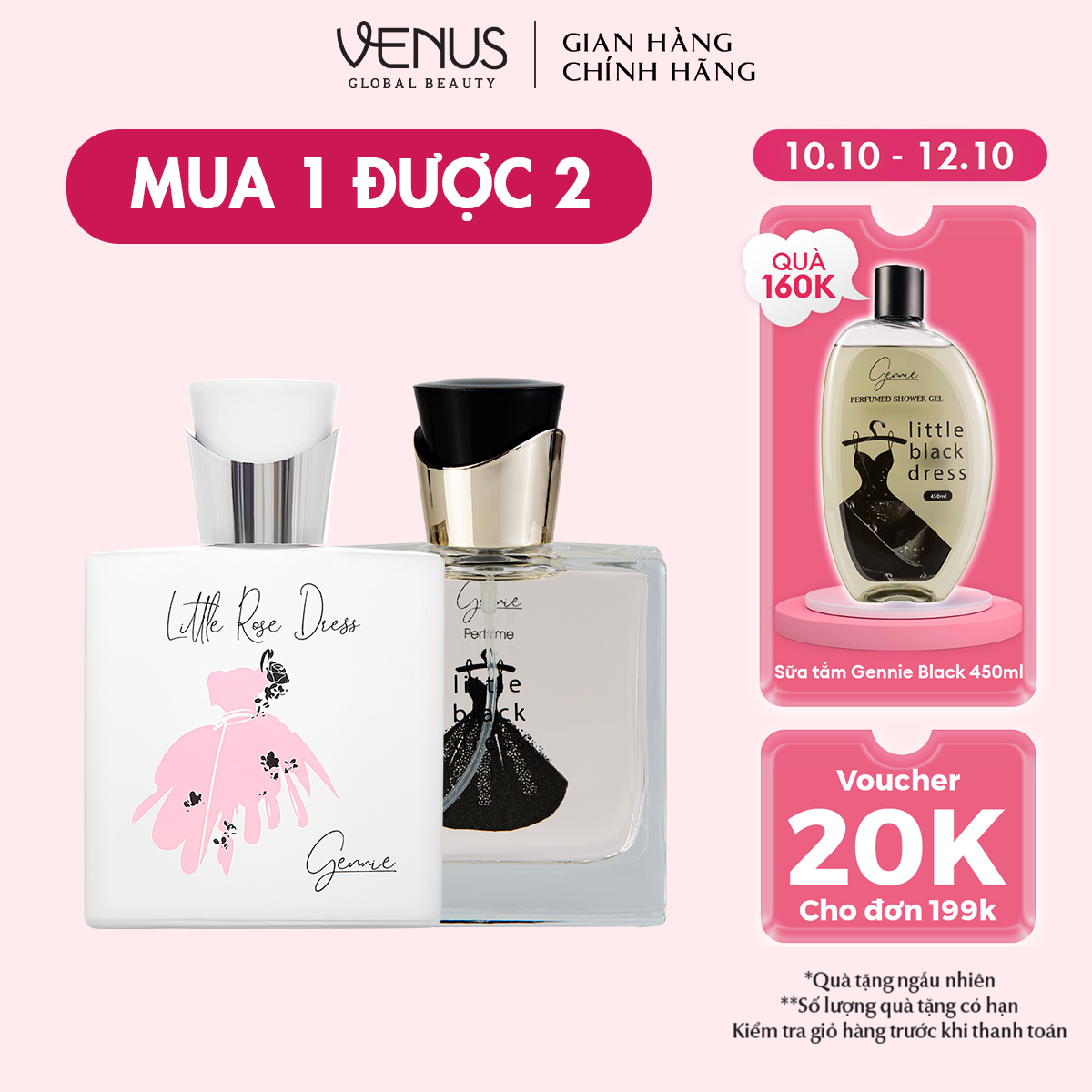 Bộ đôi Nước hoa Nữ Gennie Little Rose + Black Dress 50ml