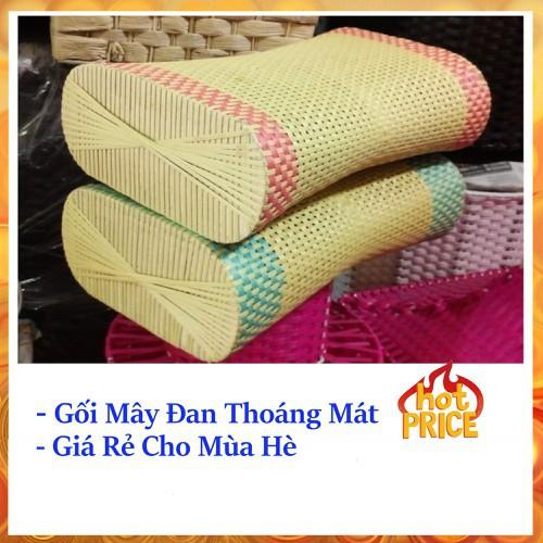 Combo 2 Gối mây, gối ngủ 100% mây tự nhiên Gối mây tre đan thoáng đầu cao cấp MTGN01