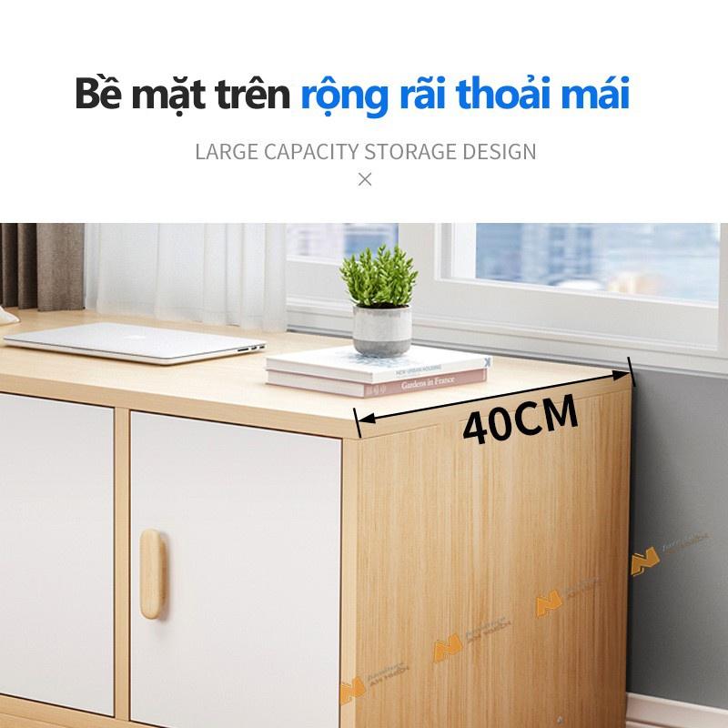 Made in VN Tủ gỗ thấp tủ kê cửa sổ, ban công nhiều ngăn có cánh cửa gỗ mdf 17mm công ty Mộc Phát AN028