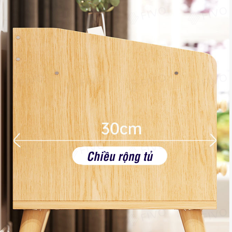 Kệ Tủ Đầu Giường Gỗ FIVO FT40 Mini Màu Gỗ Nhiều Ngăn Đẹp Hiện Đại, Phong Cách Châu Âu Sang Trọng - Hàng Chính Hãng