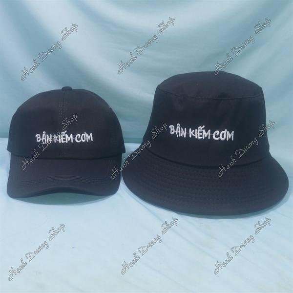 Set Nón Cặp Bucket & Cap Bận Kiếm Cơm (BKC01);(BKM01) - Combo Bận Kiếm Cơm