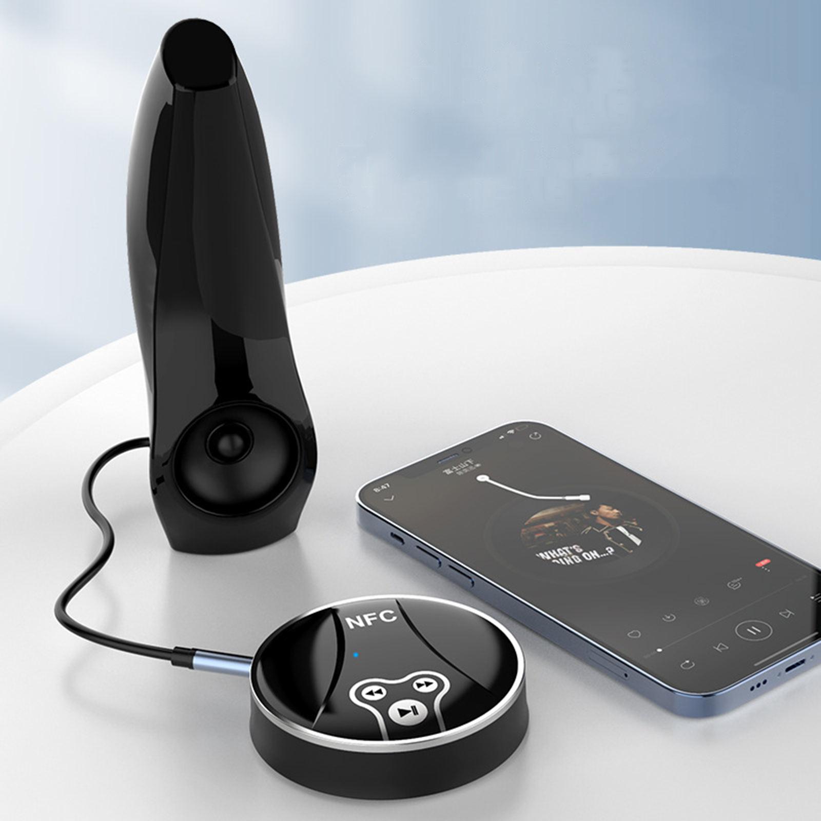 Portable Transmitter Receiver Bluetooth 5.0 NFC to 2 RCA Audio Adapter