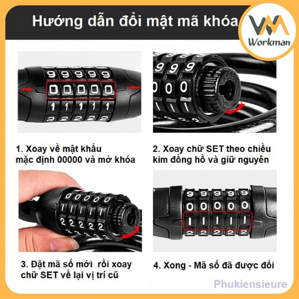 Khóa dây 5 số chống trộm XE ĐẠP - XE MÁY