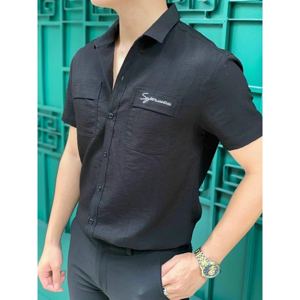 Áo sơ mi nam /Áo Sơ Mi Cộc Tay Cổ Bẻ Túi Hộp Hot Trend HIỆN NAY