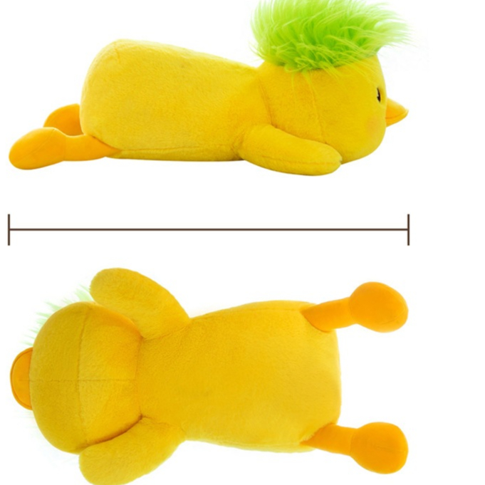 Thú nhồi bông vịt vàng có tóc xanh siêu cháy - Size từ 50cm đến 90cm - Quà tặng gấu bông con vịt vàng lông mềm mịn