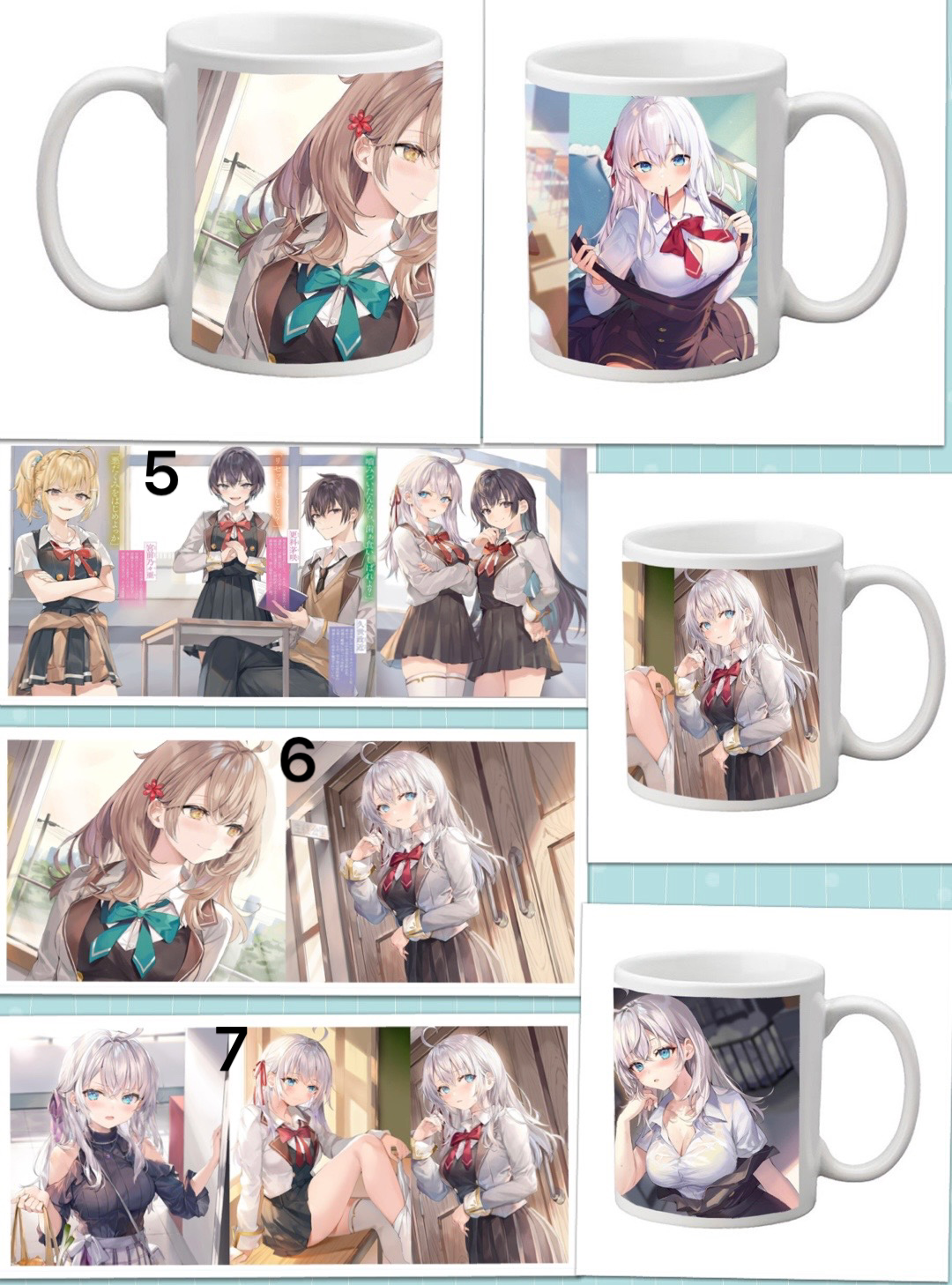 Cốc sứ in hình Light Novel Arya-San bàn bên thi thoảng lại thả thình tôi bằng tiếng nga/ ly sứ Light Novel Arya-San bang bên thi thoảng lại thả thính tôi bằng tiếng nga