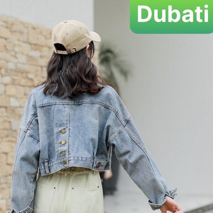 ÁO KHOÁC JEAN NỮ CHẤT BÒ NÚT SAU SÀNH ĐIỆU PHONG CÁCH TRẺ TRUNG- DUBATI FASHION