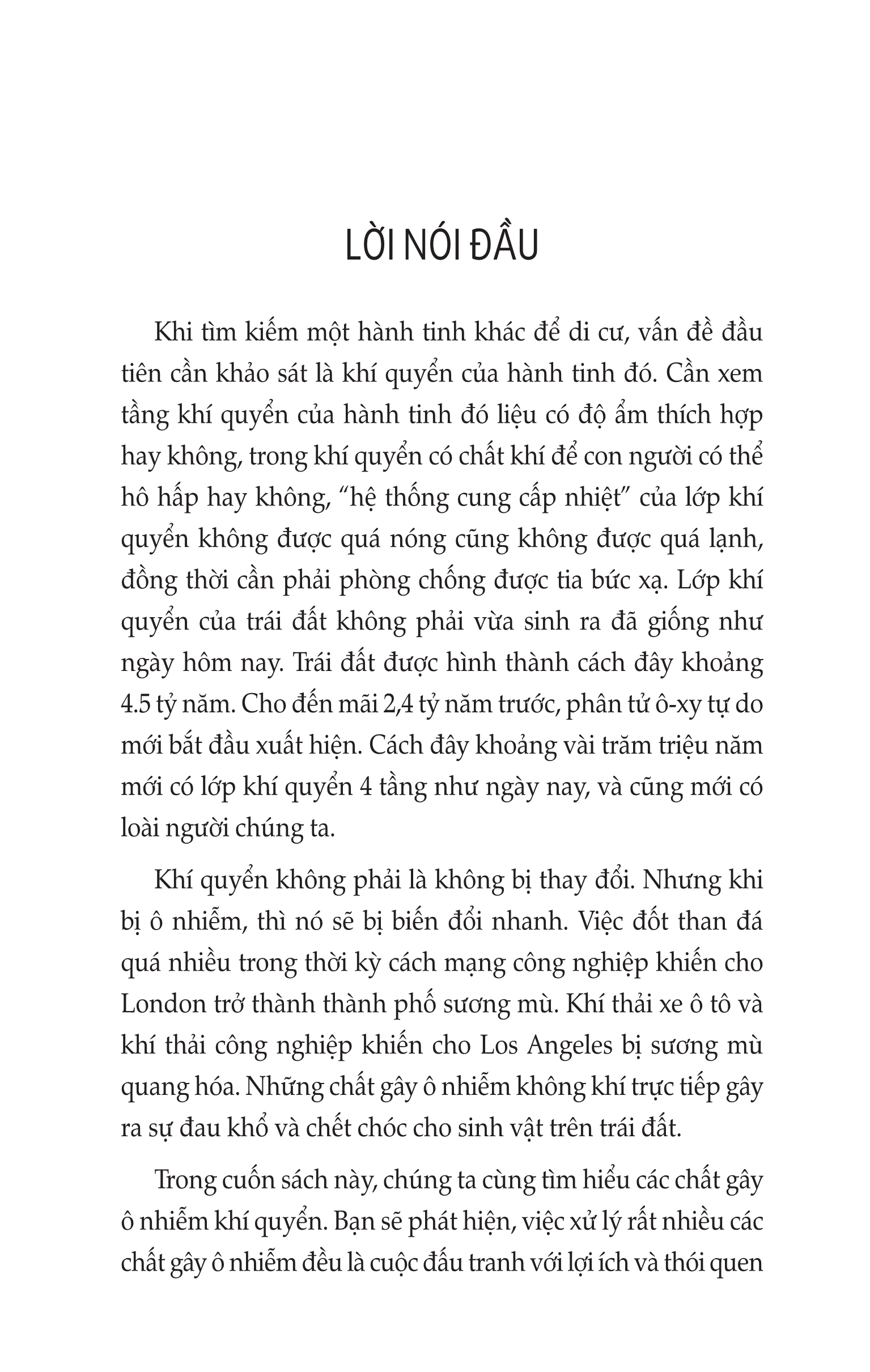 Trả Lại Tôi Bầu Khí Quyển Trong Lành