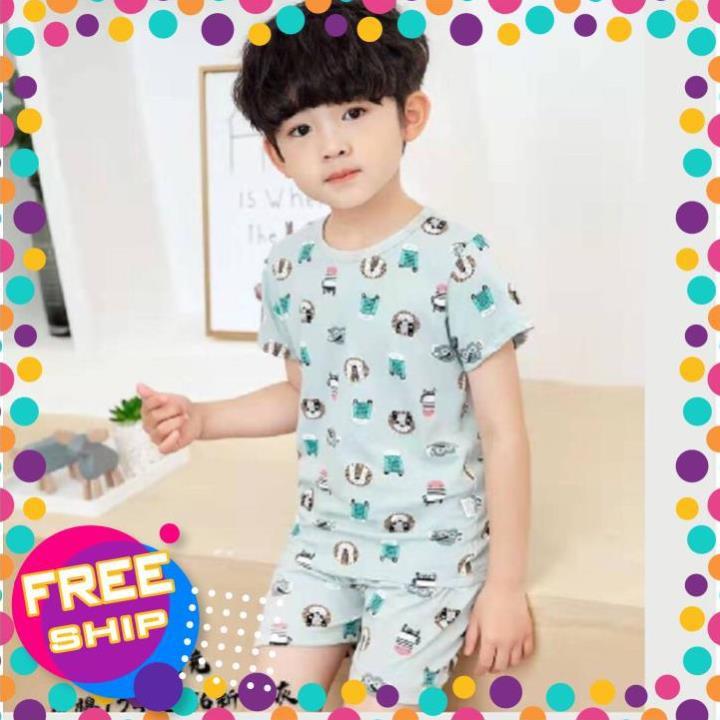 Quần áo trẻ em ️ XẢ KHO ️Bộ cotton mùa hè thấm hút mồ hôi họa tiết xuất hàn cao cấp cho bé từ 8 đến 16 kg