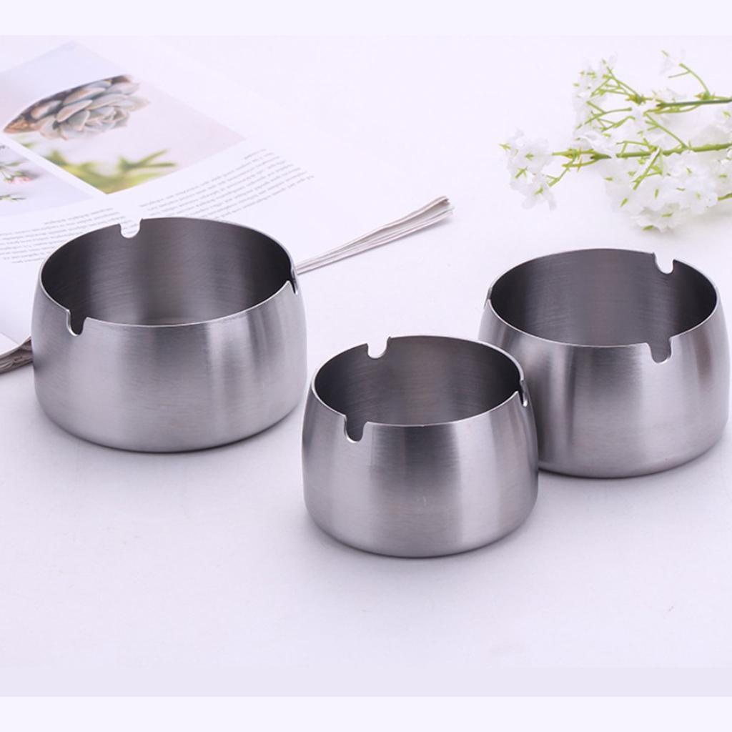 Windproof Ashtray Stainless Steel Cigar Ash Tray for Home Office