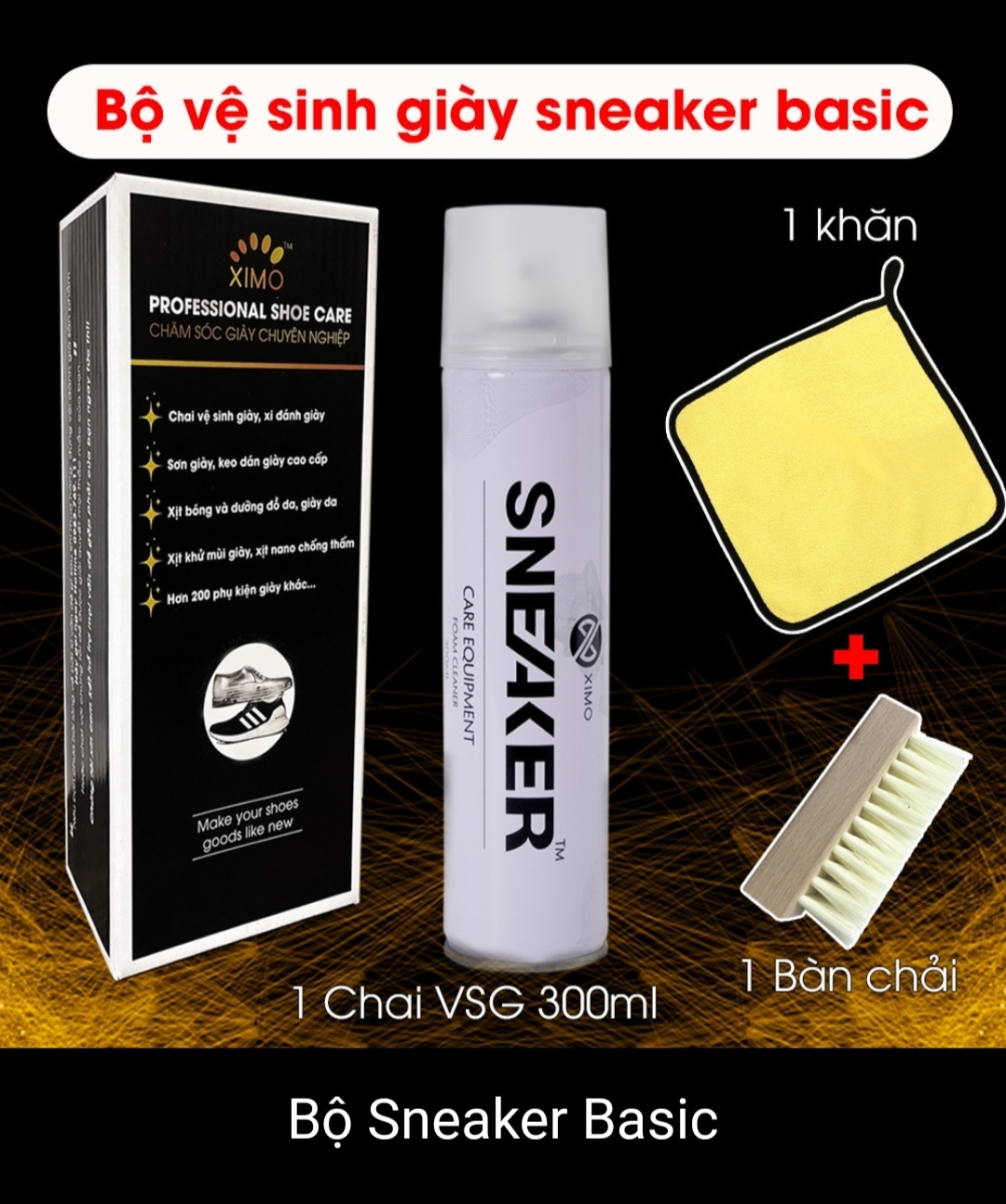 Chai Xịt Tạo Bọt Vệ Sinh Giày XIMO Cao Cấp 300ml tiêu diệt mọi vết bẩn