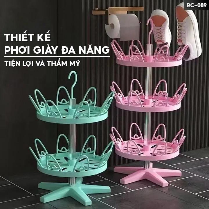 Kệ Phơi Giày Dép Bằng Nhựa Có Lõi Inox Cao Cấp Xoay 360 Độ Tiện Lợi Nhiều Tầng Và Màu Sắc Để Chọn Lựa RC-089