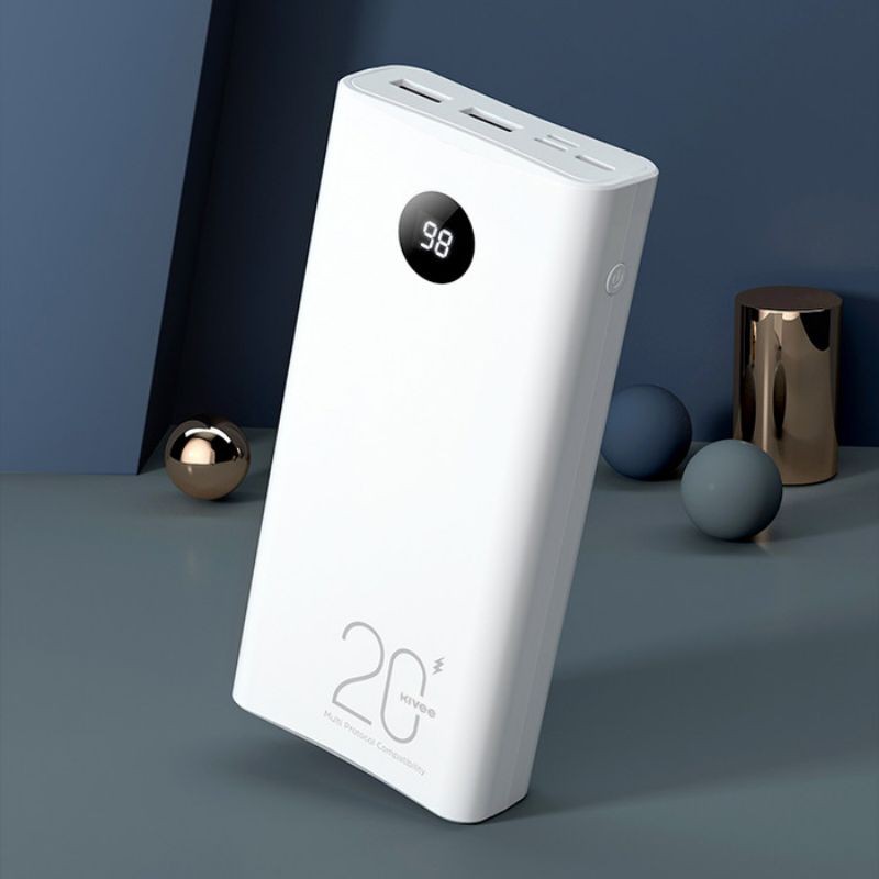 PIN SẠC DỰ PHÒNG DUNG LƯỢNG 20000MAH KIVEE PT208D SẠC NHANH 22.5W - MÀN HÌNH LED
