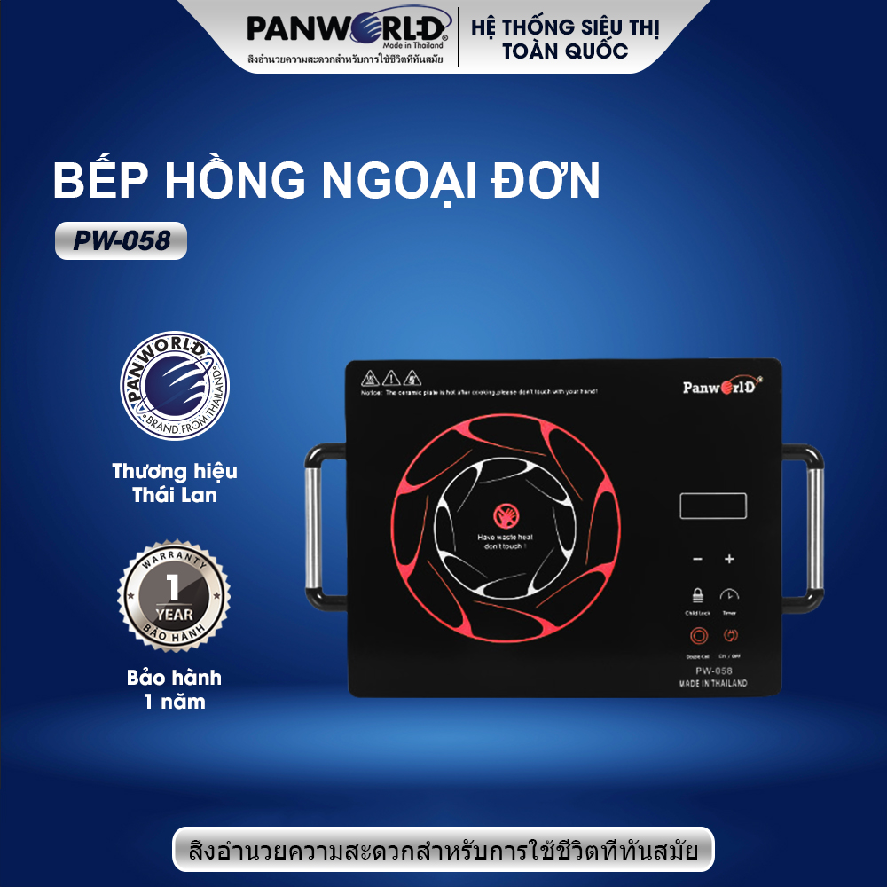 Bếp hồng ngoại Panworld PW-058 ( Xanh, đỏ ) - Hàng chính hãng 