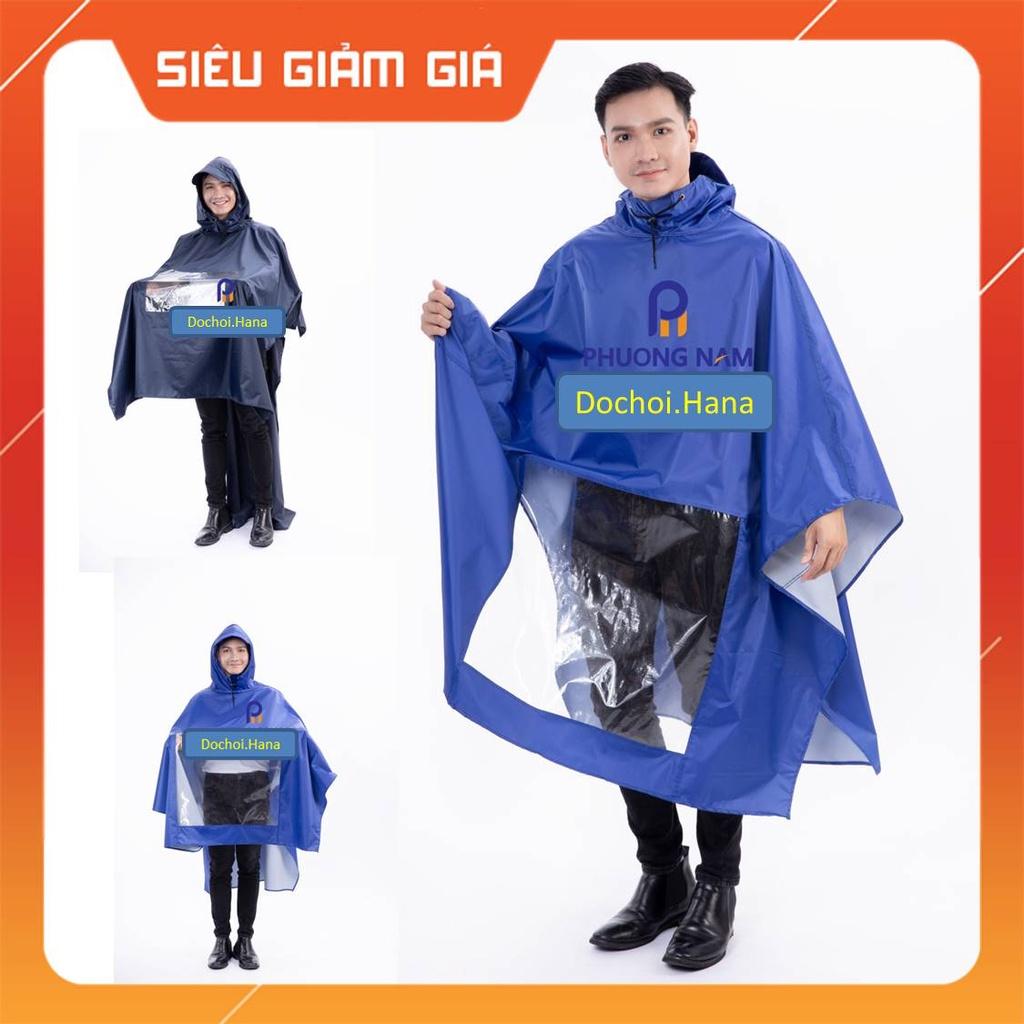 Áo Mưa Vải Dù Áo mưa người lớn, Có kiếng phủ đèn xe, xẻ tà, Vải dù siêu bền,không họa tiết.