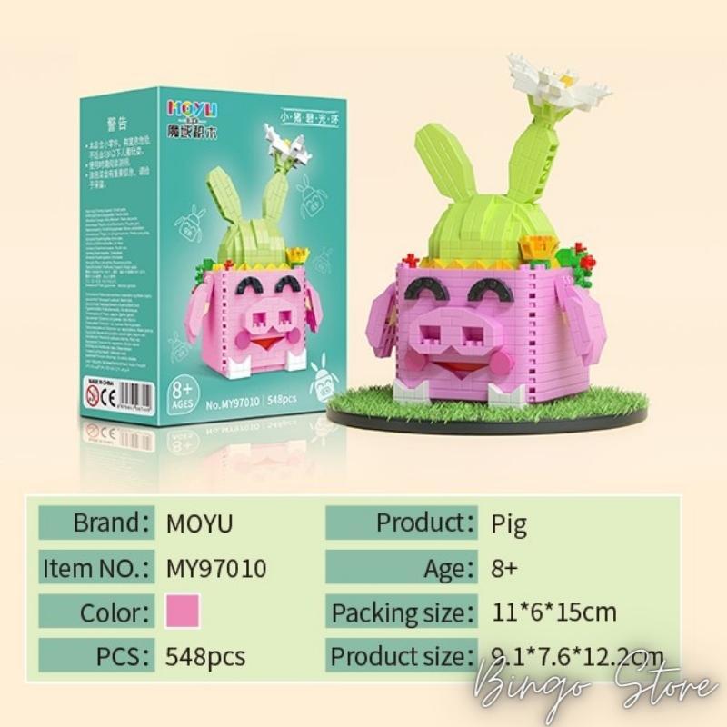 MÔ HÌNH LẮP RÁP CHẬU CÂY PINK PIG 548 CHI TIẾT