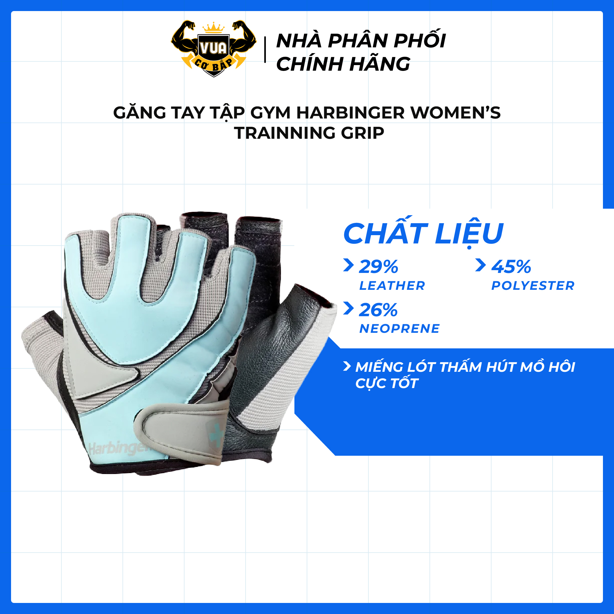 Găng Tay Tập Gym Harbinger Women's Trainning Grip