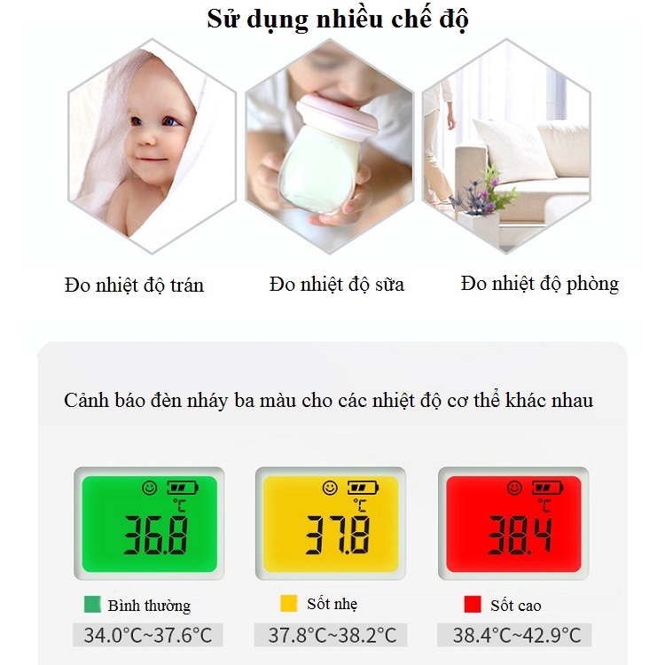 Dụng cụ kiểm tra sức khỏe cho người lớn và trẻ nhỏ đo thân nhiệt mini cầm tay không tiếp xúc nhanh nhạy cao cấp fpt1001 (Tặng móc khóa tô vít mini đa năng 3in1)