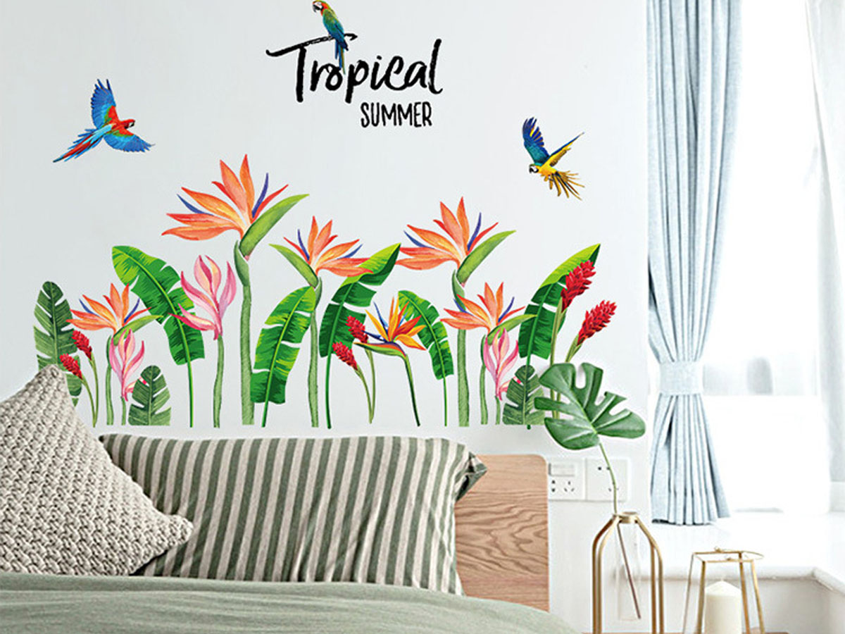 DECAL CHÂN TƯỜNG HOA CHUỐI
