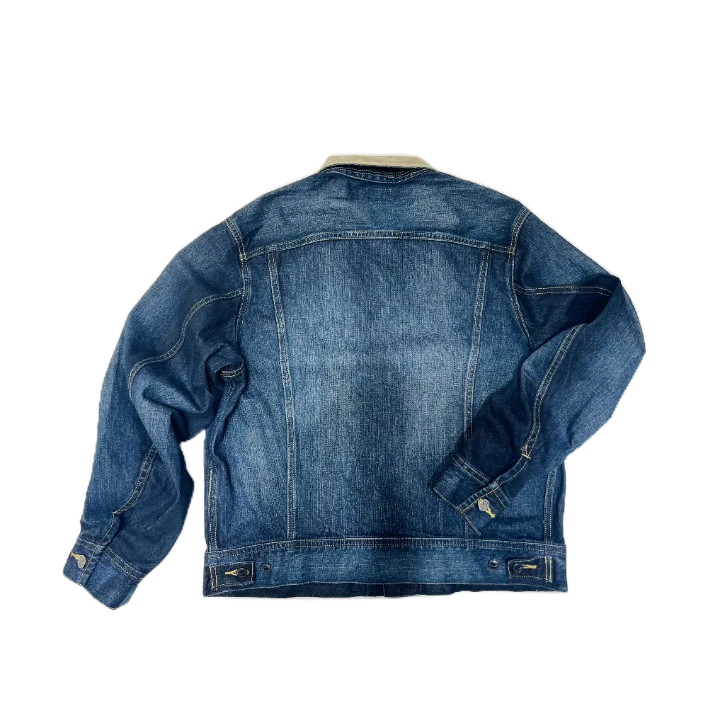 Áo khoác bò denim nam nữ unisex dáng rộng Phối Cổ JK1_ áo jacket jean phong cách Hàn Quốc | Samma Jeans