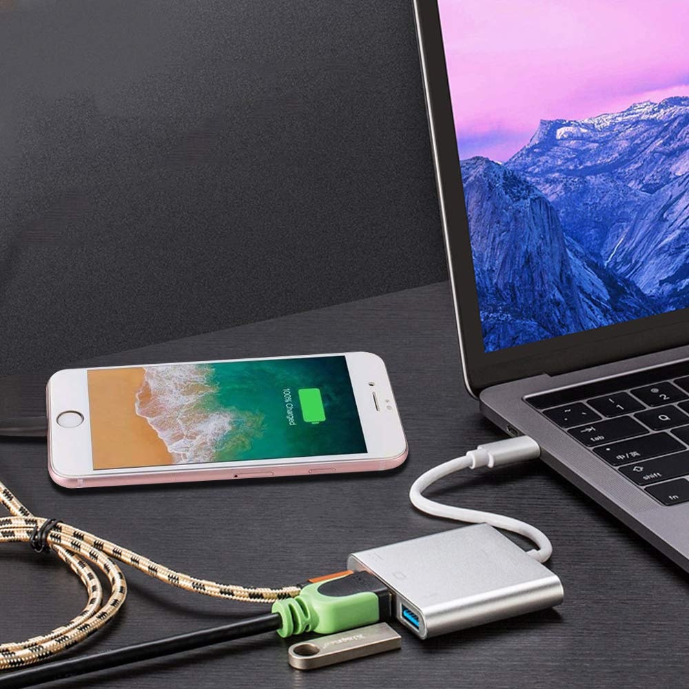 ROGTZ  Cáp Chuyển Đổi Type-C Sang USB 3.0 HDMI Adapter - Hàng Nhập Khẩu