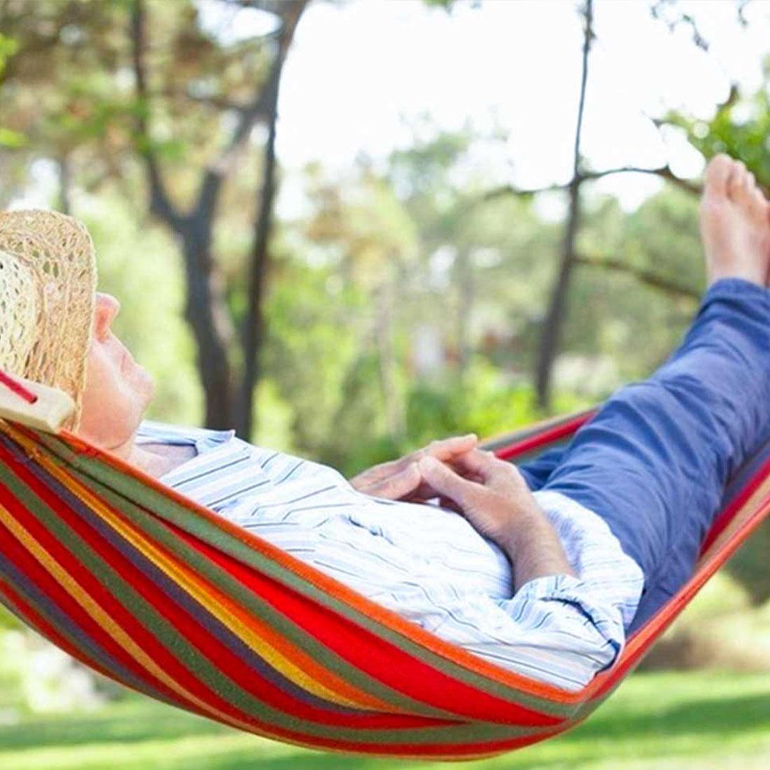 Võng Ngoài Trời Di Động Khu Vườn Nhà Võng Du Lịch Thể Thao Cắm Trại Đầm Xòe Vải Sọc Giày Lười Hàng Giường Đơn Vải Bố Dày Dặn Võng