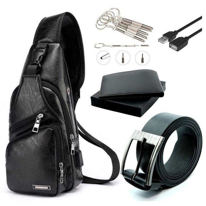 Túi Đeo Chéo Nam Trước Ngực Da PU Cao Cấp Chống Nước Phong Cách Thể Thao Thời Trang Hàn Quốc