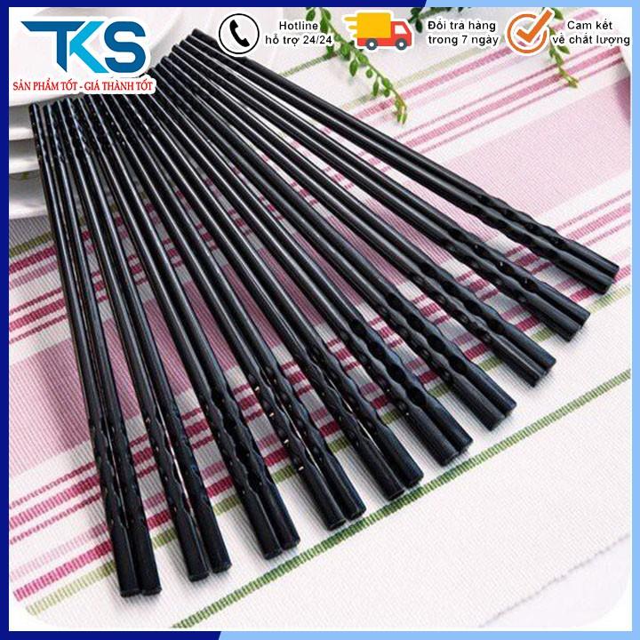 Bộ đũa nhựa phíp đen chất lượng cao 10 đôi