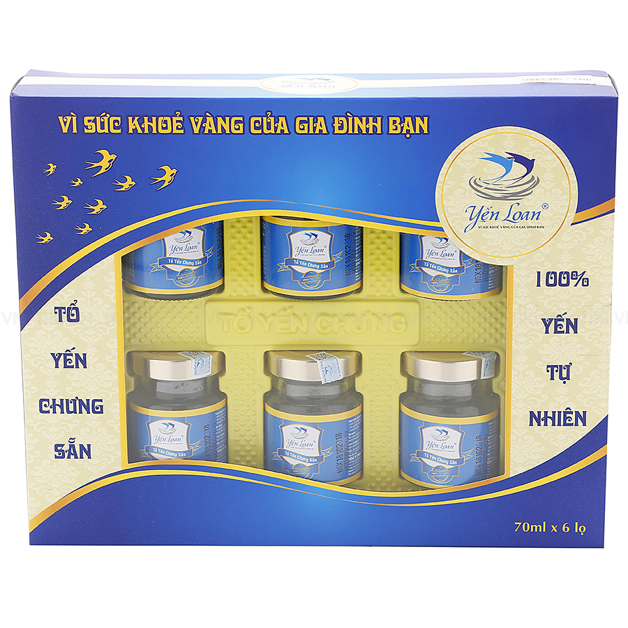 Yến Loan - Yến Hũ Chưng Sẵn Không Chất Bảo Quản Bổ Sung Dinh Dưỡng, Hồi Phục Sức Khỏe (Lốc 03 Gram) 