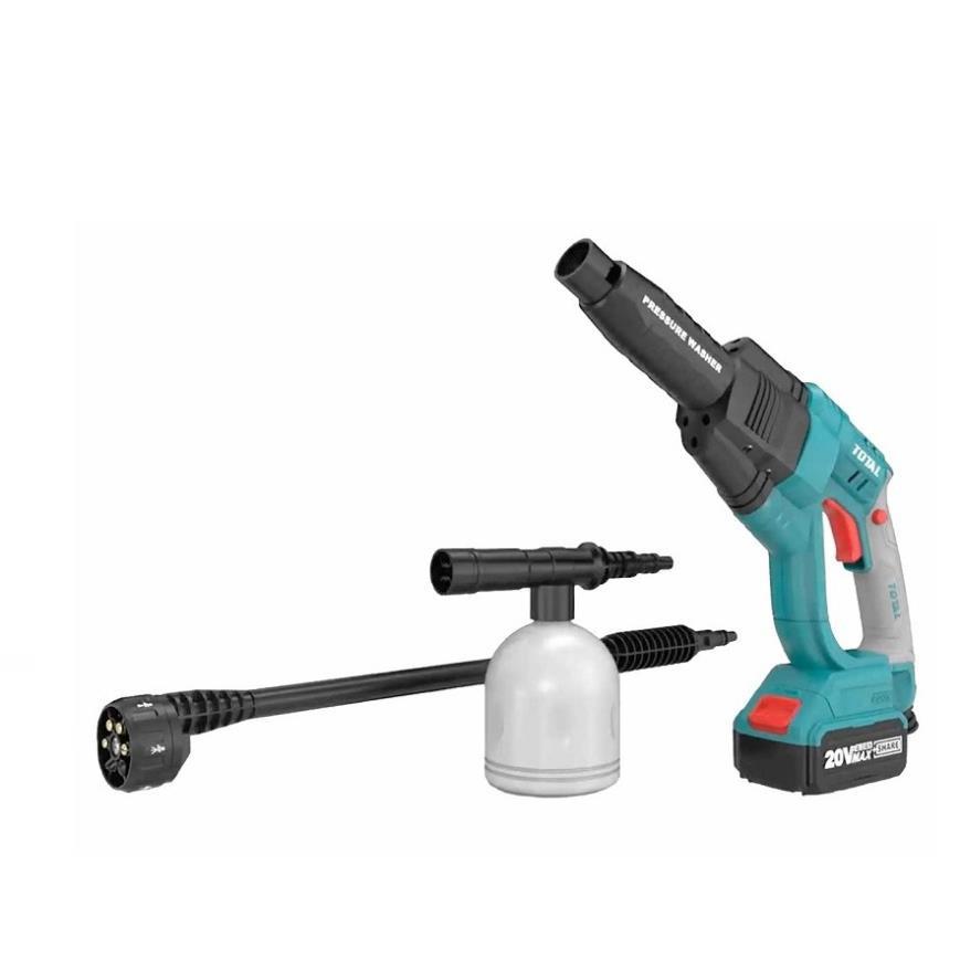Máy xịt rửa áp lực dùng pin sạc 20V TOTAL TPWLI20084 rửa máy lạnh, vệ sinh xe máy, xe hơi, phun thuốc, tưới cây