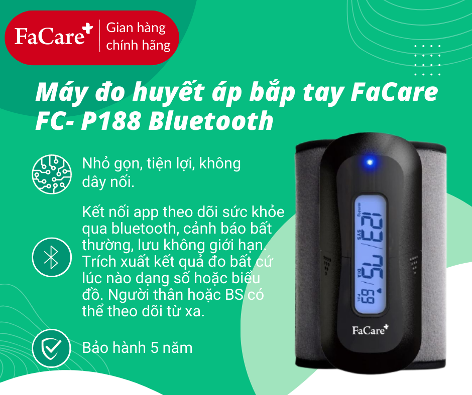 Máy đo huyết áp bắp tay Facare FC-P188 (TD-3140) Bluetooth