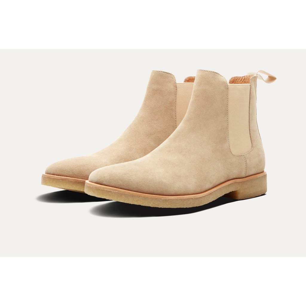 Giày Chelsea Boots Tan Da Lộn Chất Liệu Cao Cấp Chống Bụi Bẩn