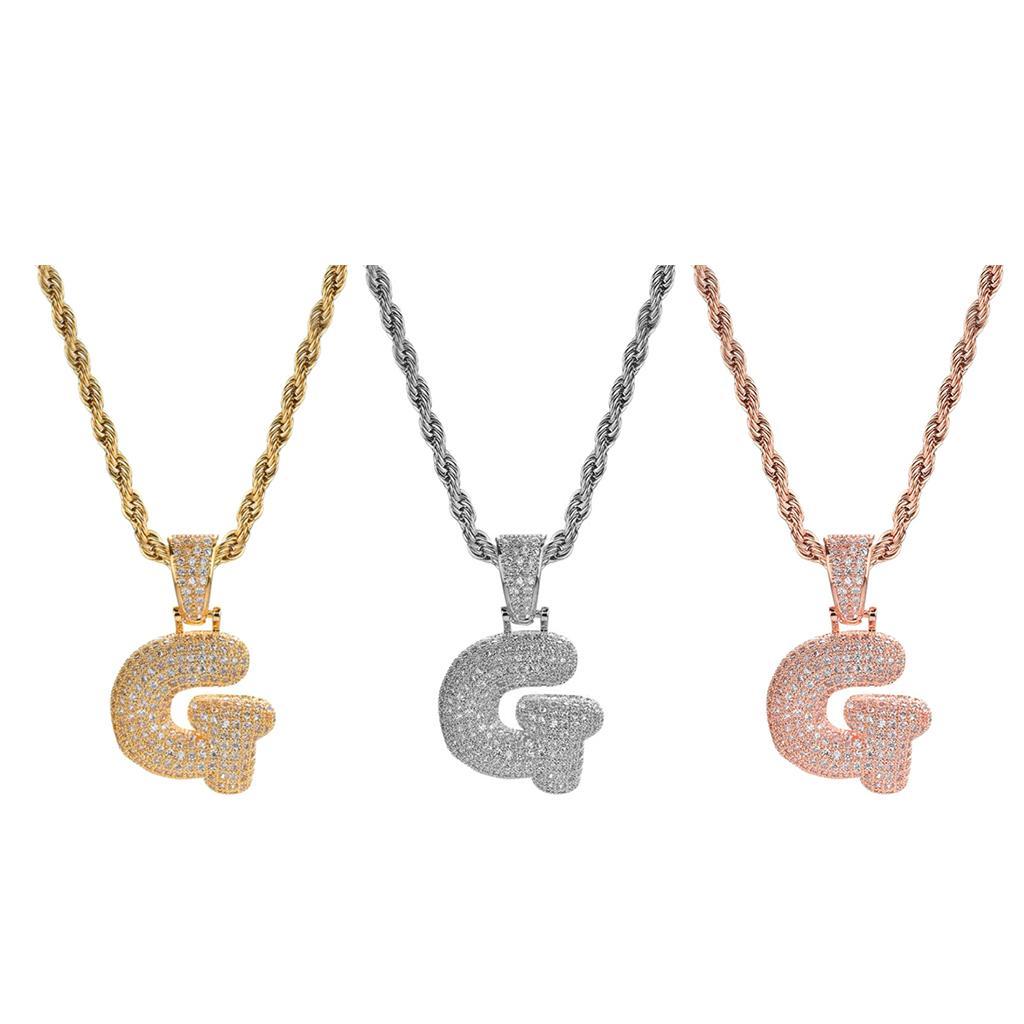 18K 26-letter "G" Pendant With Mini Zircon Stone Necklace