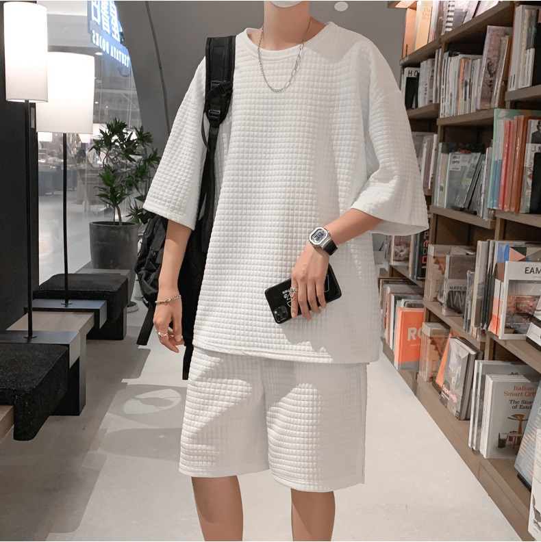 Bộ quần áo nam mùa hè chất vải nỉ polyster co giãn, mềm mịn, thoải mái phong cách trẻ trung B3051