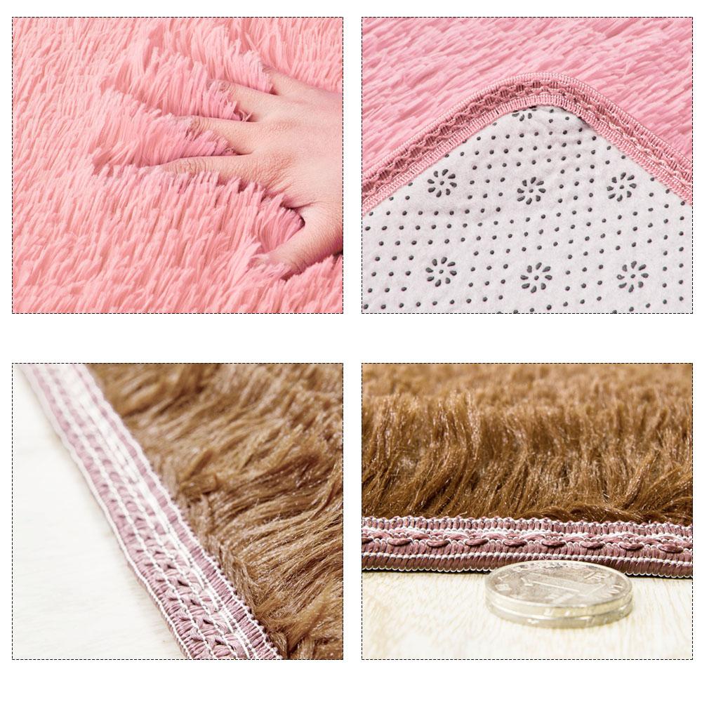 Tấm thảm trải sàn siêu mềm mịn hình chữ nhật, thiết kế đáy chống trượt, trang trí nội thất hoàn hảo