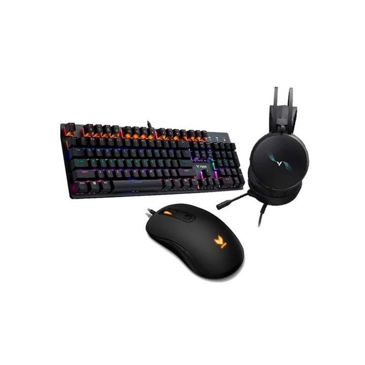 Combo Gaming Phím Cơ Rapoo V500SE + Chuột Rapoo V16 + Tai Nghe Rapoo VH310 - Hàng Chính Hãng 