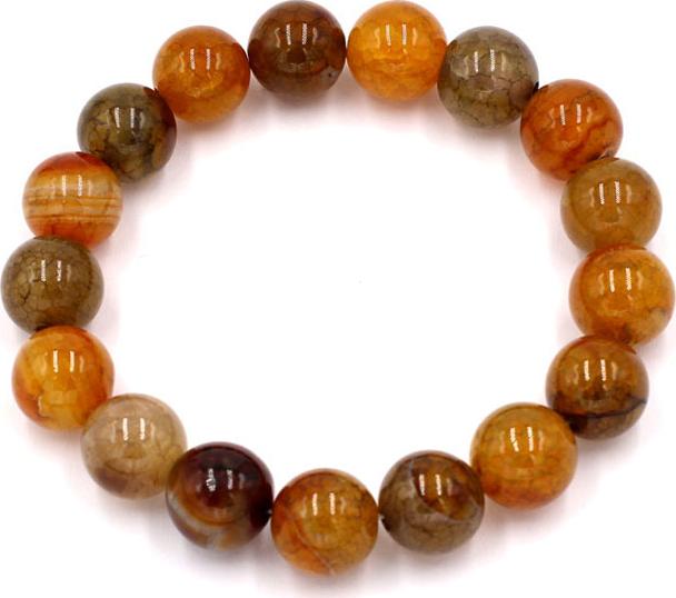 Vòng đeo tay chuỗi hạt đá vân rồng nâu 10 ly 17 hạt