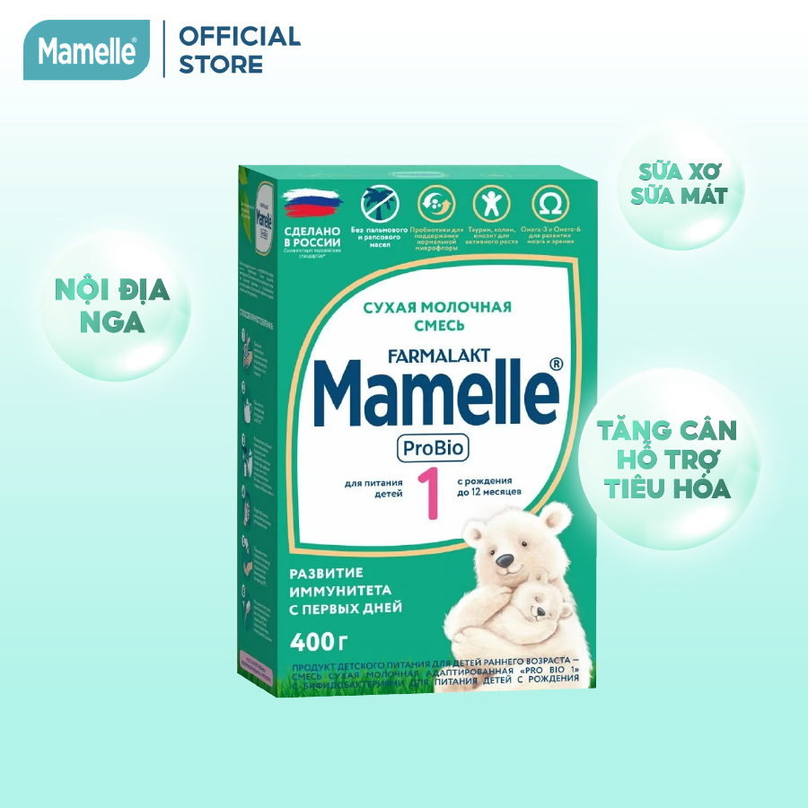 Sữa bột công thức Mamelle Pro Bio Số 1 cho trẻ từ 0 đến 12 tháng hộp 400g/hộp