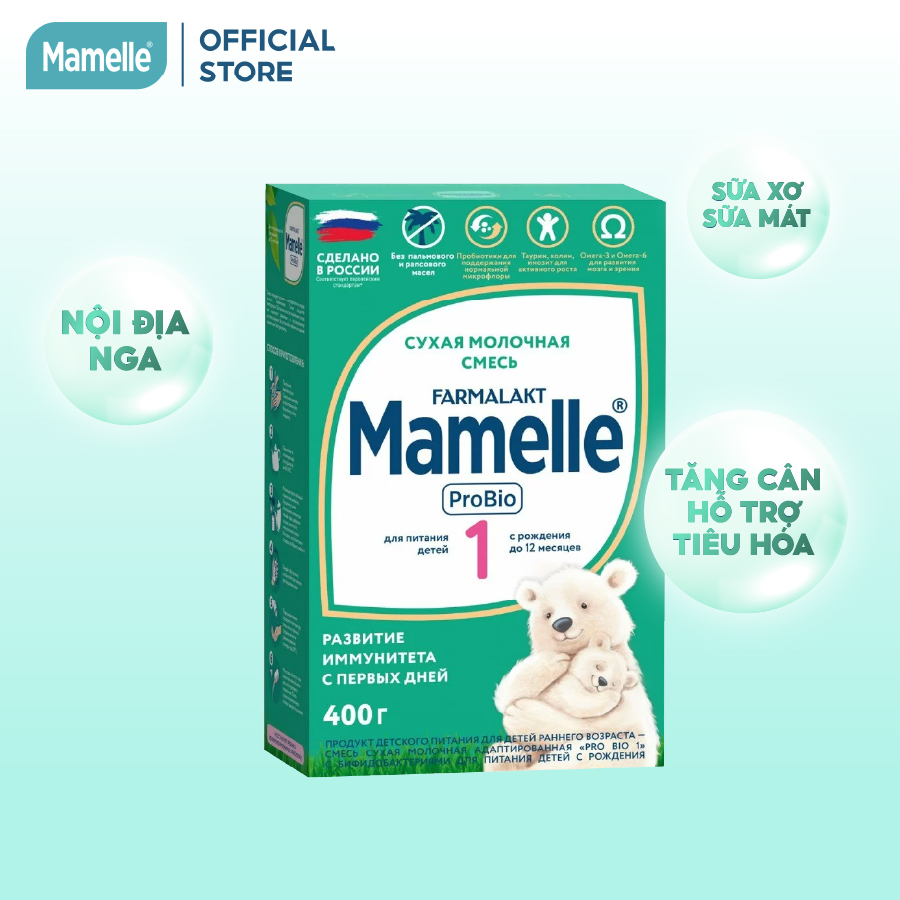 Thùng 12 hộp Sữa bột công thức Mamelle Pro Bio Số 1 cho trẻ từ 0 đến 12 tháng hộp 400g/hộp