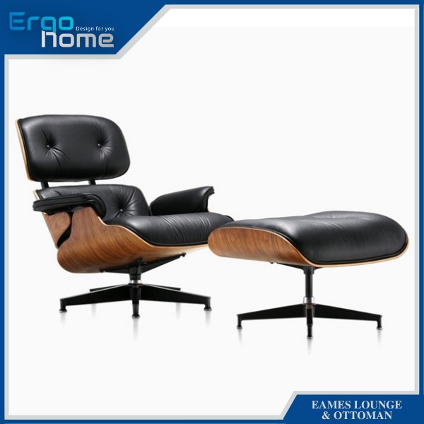 Ghế thư giãn Herman Miller Eames Lounge &amp; Ottoman bọc da nghỉ ngơi siêu êm ái, thoải mái, bảo hành 5 năm - ERGOHOME