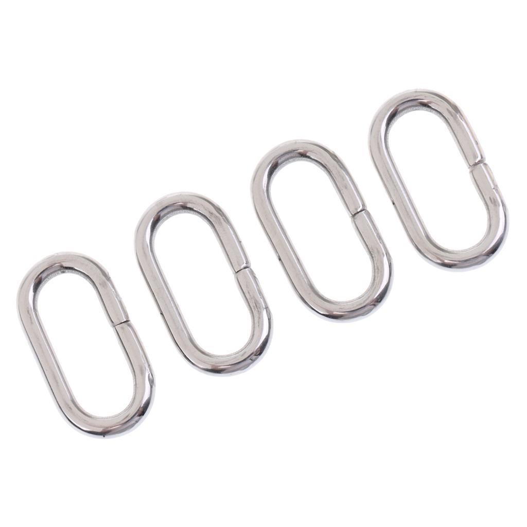 4 Piece  Stainless Steel Rings Nylon  Strap Belt Buckle