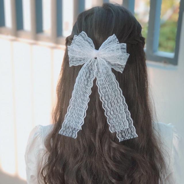Kẹp nơ ren 3 tầng đuôi dài