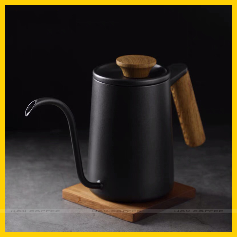 Ấm Rót Cà Phê Cổ Ngỗng Pour Over - Đen - 650Ml