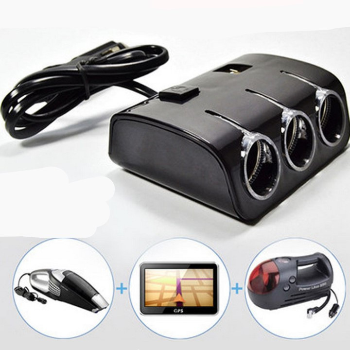 BỘ CHIA TẨU Ô TÔ 1 RA 3 VÀ 2 CỔNG USB LOẠI TỐT GIAO MÀU NGẪU NHIÊN