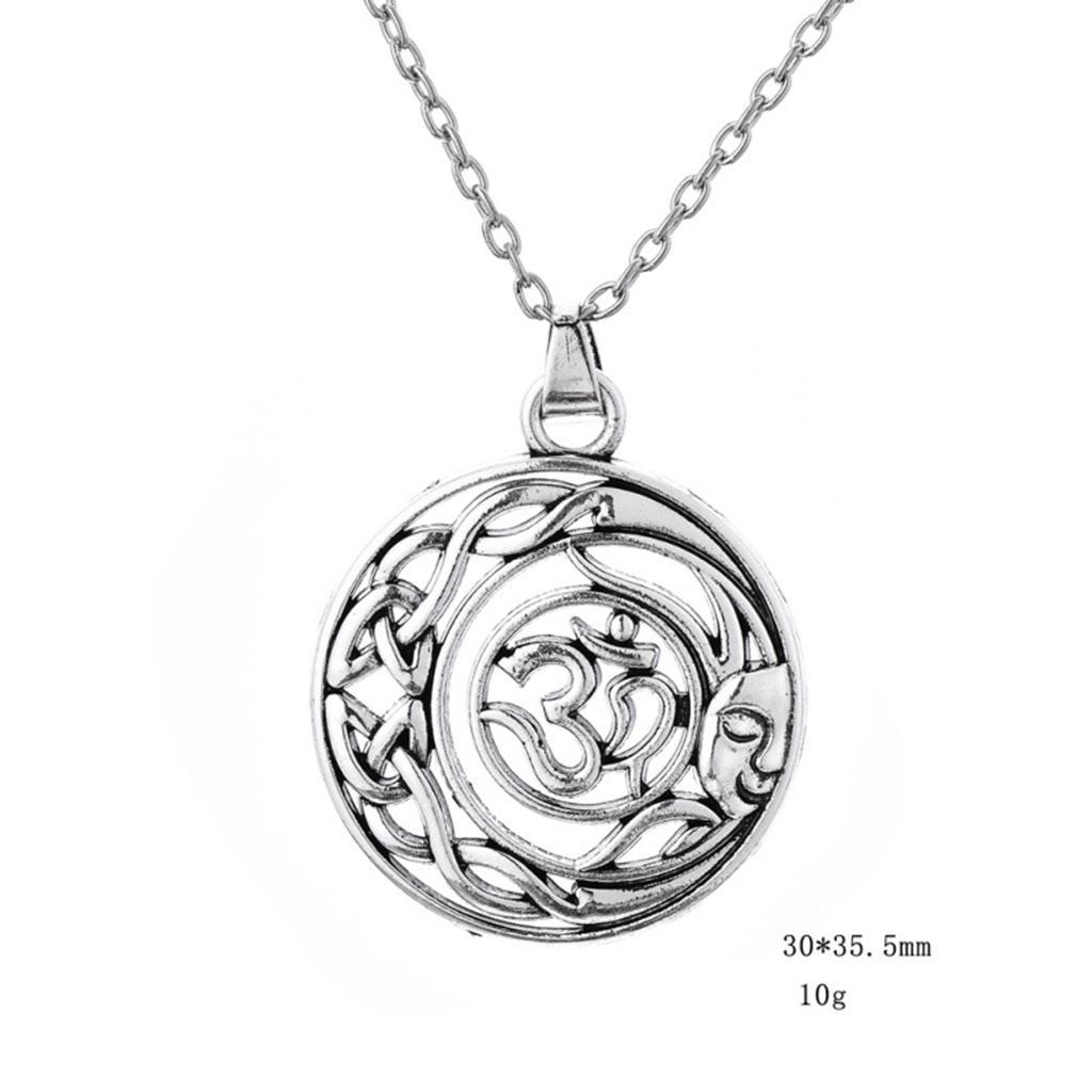 Pendant Chain Necklace Round Twist Knots Hollow Pendant Charm Women Jewelry