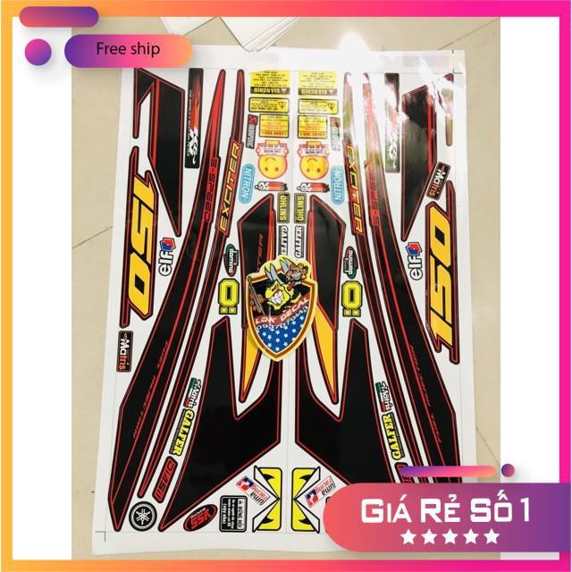 Tem rời dành cho xe ex 150 chỉ đỏ đen